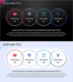 원형 그라데이션 와이드 템플릿 다이어그램 – 혜택과 특징