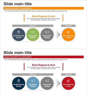 Diagram Slide Representing Core Values and Vision