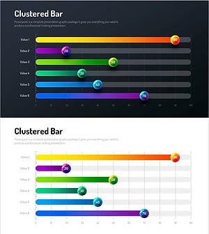 인포그래픽 디자인 와이드 템플릿 차트 – 시장 및 경쟁사 분석