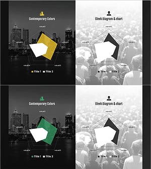 도시 테마 방사형 그래프 슬라이드 – 시장 및 경쟁사 분석