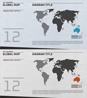 글로벌 타겟 지역 지도를 활용한 시장 분석 슬라이드