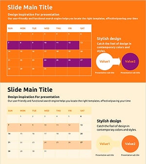 컬러 테마로 만든 일정표 슬라이드 템플릿 – 사업 관리와 추진 계획