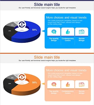 블루 오렌지 3D 도넛형 그래프 - 시각적 데이터 분석