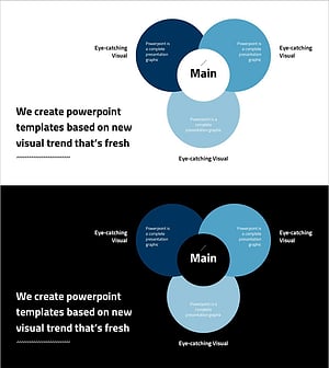 심플 디자인 트렌드 와이드 PPT 중첩 다이어그램