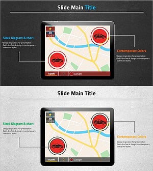 자동차 지도를 활용한 제품 소개 PPT 템플릿 – 현대적 디자인