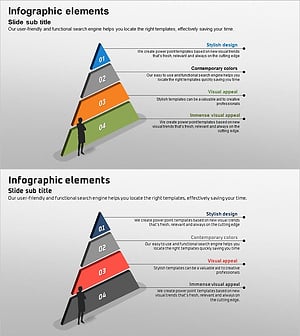 실루엣 층상 3D 다이어그램 – 시각적 매력을 통한 발전