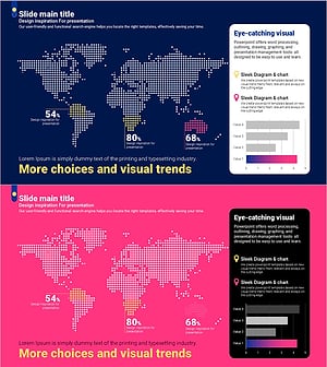 곡선 테마의 보라색 지도 템플릿 – 시장 분석 및 전략