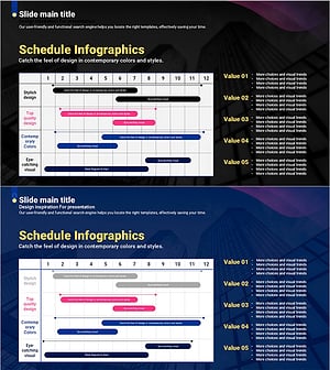 곡선 테마 보라색 일정표 템플릿 – 효율적인 운영 계획