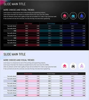 원형 그라데이션 테이블 – 재무 성과와 차별화