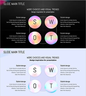SWOT 분석을 위한 원형 그라데이션 템플릿