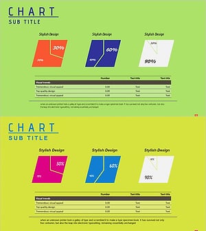 평행사변형 그래프와 테이블표 – 제품 및 서비스 소개/재무 성과 visual화