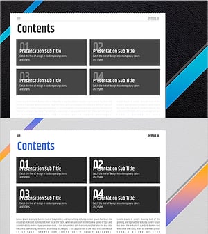 신문 와이드 파워포인트 템플릿 표지 – 현대적 목차 디자인