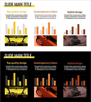 심플 자동차 와이드 프레젠테이션 세로막대 바 차트