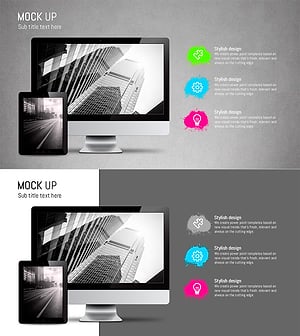 감각적인 클라우드 프레젠테이션 템플릿 목업 – 제품/서비스 소개
