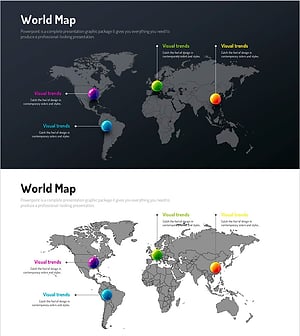 인포그래픽 디자인 와이드 템플릿으로 글로벌 시장 분석