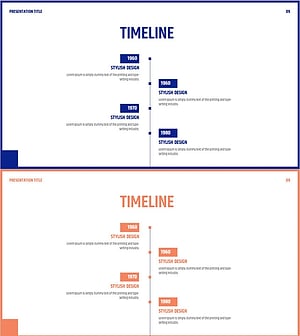심플 테마 연혁 다이어그램 – 회사 역사 시각화