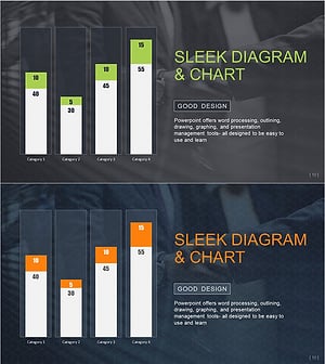 막대그래프형 데이터 분석 슬라이드 | 수직 비교 차트 PPT