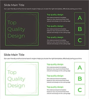 그린&그레이 와이드 템플릿 텍스트 박스 – 신뢰를 주는 구조