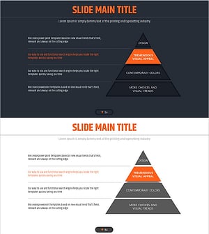 4색 인포그래픽 템플릿 피라미드 구조 – 마케팅 목표 달성을 위한 도구
