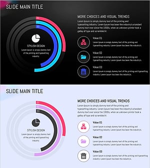 원형 그라데이션 와이드 템플릿 도넛차트3