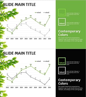 트렌드 컬러 와이드 템플릿 꺾은선 그래프 – 시장 동향 분석