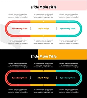 봄 파스텔 와이드 파워포인트 템플릿 연결 프로세스 다이어그램