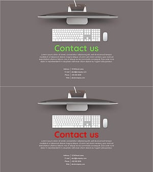 컴퓨터 목업을 활용한 콘택트 슬라이드 – 전문성을 강조