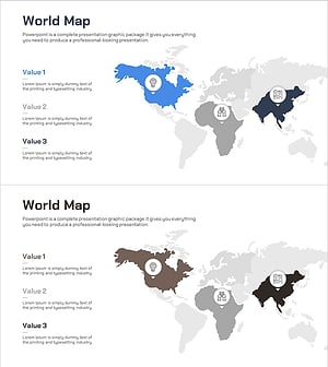 타겟 지역 사업투자 전략 Ringer Shape Subdivided Column Graph