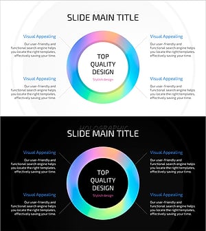홀로그램 와이드 피피티 다이어그램 – 핵심 역량과 비전