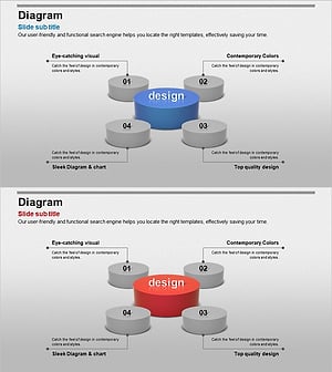 3D 실린더 모양 다이어그램 – 사업 전략 및 비전