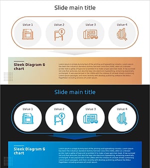 도트패턴으로 구성된 다이어그램 슬라이드 – 사업 전략 소개