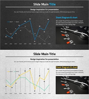 자동차 와이드 템플릿 꺾은선 그래프 – 시장 및 경쟁사 분석