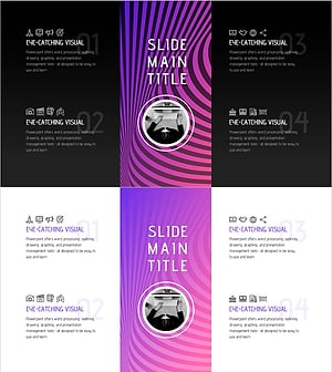 환상적인 와이드 아이콘과 텍스트 설명 슬라이드