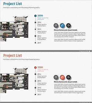 건축 회사 연혁 소개 – 시각적 흐름을 통한 연대기