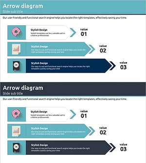 단계 화살표 다이어그램 – 비즈니스 목표를 명확하게 전달
