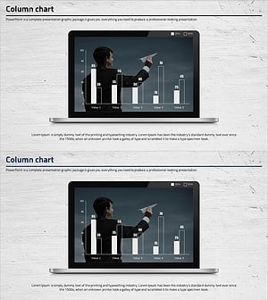 노트북 목업 막대그래프 – 경쟁사 분석을 위한 필수 슬라이드