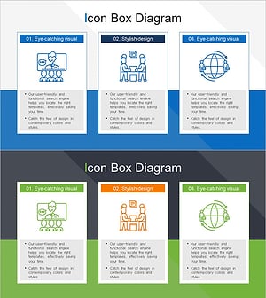 비즈니스 파트너 대상 서비스 소개 – 아이콘 박스 다이어그램