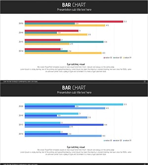 정리 분석 가로막대 묶음형 – 시장 경쟁사 분석에 최적