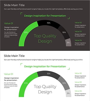 Green & Gray Donut Chart Template – Perfect for Market Analysis
