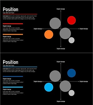 레드 블루 포지셔닝 슬라이드 – 마케팅 전략을 시각화하다