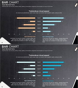 사무용품 테마 쌍가로막대 그래프 – 데이터의 명확한 시각화