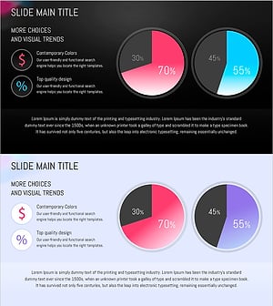 원형 그라데이션 와이드 템플릿 파이차트