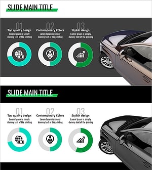 Simple Car Wide Presentation Donut Chart - Perfect Template for Technical Introductions