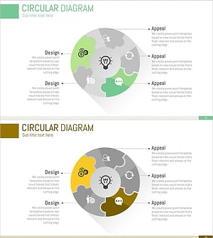 퍼즐 모양 원형 다이어그램 – 사업 비전을 시각화하다