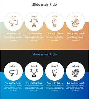 Dot Patterns Wide PowerPoint Template – Business Domain and Technology Status