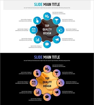 신문 와이드 파워포인트 템플릿 확산 다이어그램