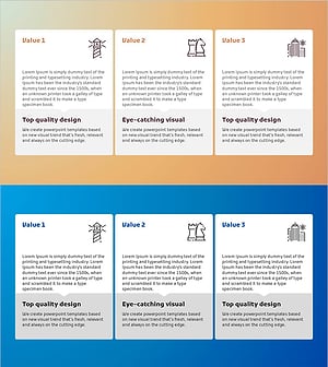 도트패턴 와이드 파워포인트 템플릿 – 상품 및 서비스 소개를 위한 사각형 박스 다이어그램