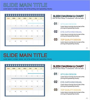 달력 일러스트 테이블표 – 사업 추진 전략을 시각화