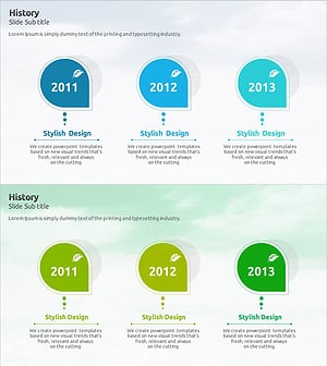 나뭇잎 모양 연혁 다이어그램 – 회사 역사 소개