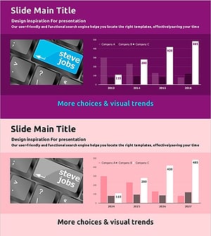 컬러 테마를 활용한 막대 그래프 슬라이드 – 사업 추진 전략